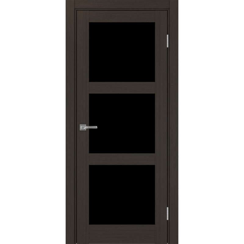 Межкомнатная дверь Турин 530.222, цвет венге FL, заполнение LACчерный, размер 200*80 см.