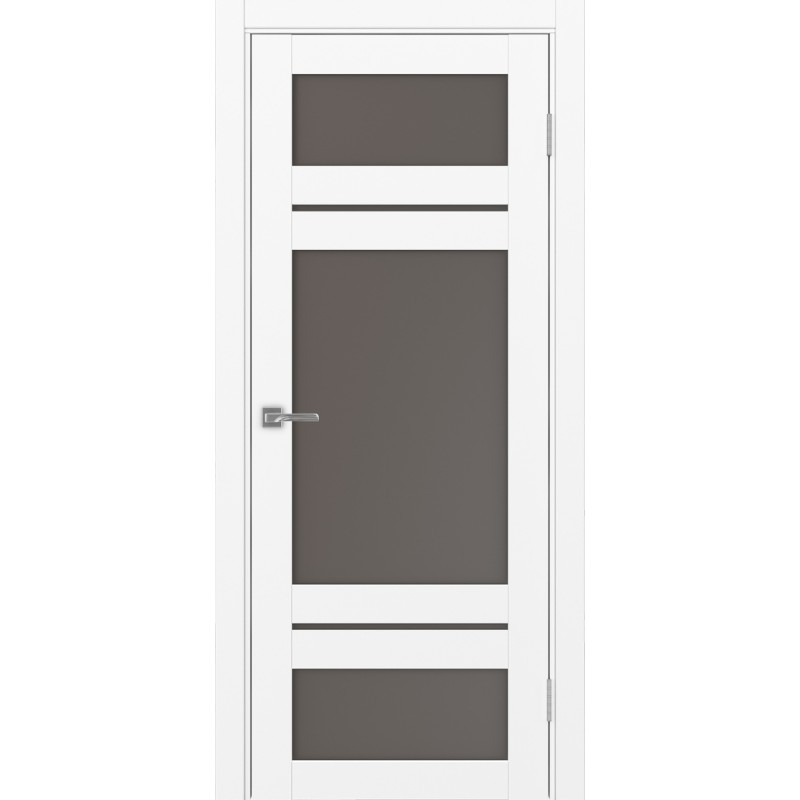 Межкомнатная дверь Турин 532.22222, цвет белый снежный, заполнение Бронза матовое, размер 200*80 см.