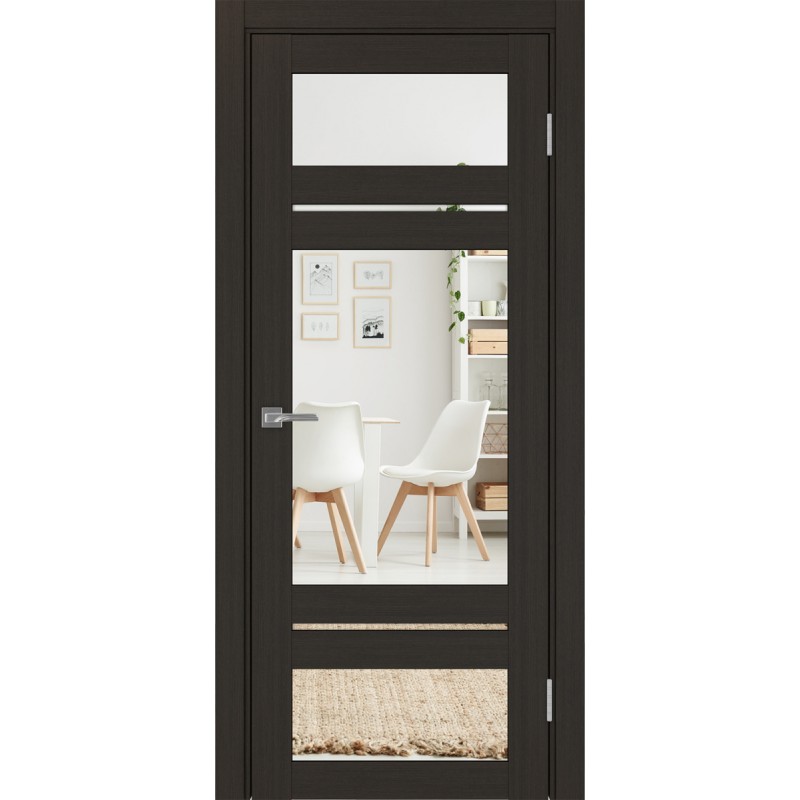 Межкомнатная дверь Турин 532.22222, цвет венге FL, заполнение Зеркало/Зеркало, размер 200*80 см.