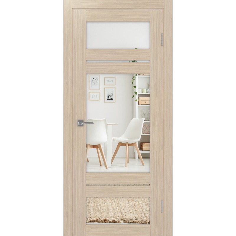 Межкомнатная дверь Турин 532.22222, цвет дуб беленый FL, заполнение Зеркало/Зеркало, размер 200*80 см.