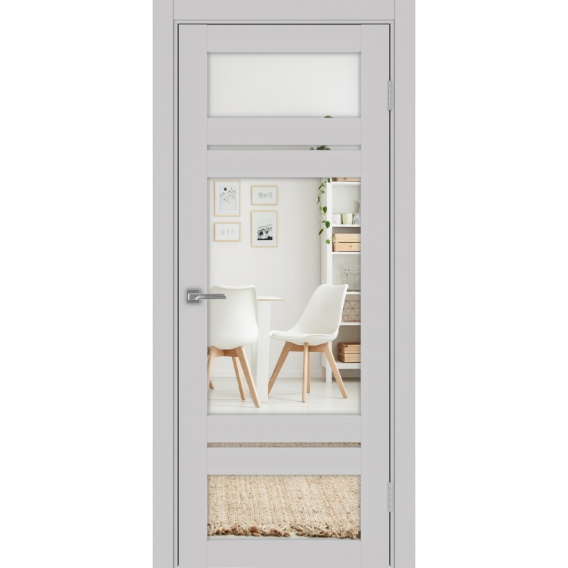 Межкомнатная дверь Турин 532.22222, цвет пепельный, заполнение Зеркало/Зеркало, размер 200*80 см.