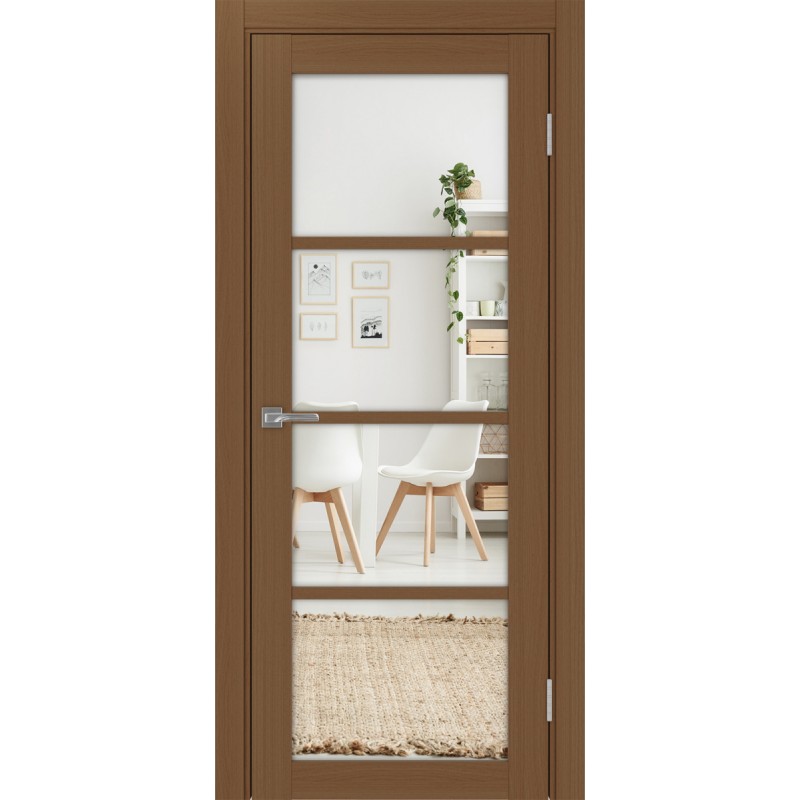 Межкомнатная дверь Турин 540.2222, цвет орех NL, заполнение Зеркало/Зеркало, размер 200*80 см.