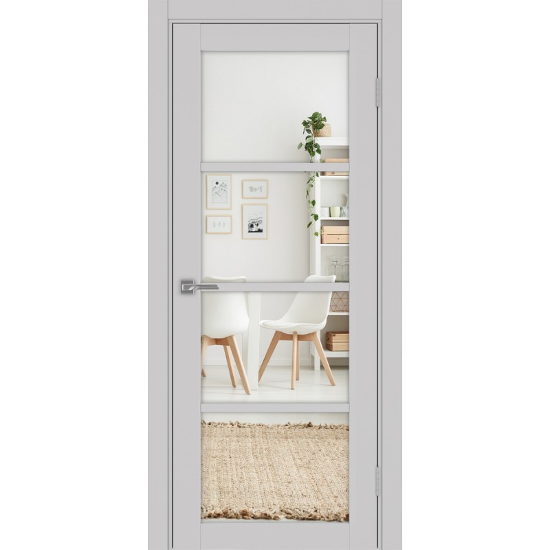 Межкомнатная дверь Турин 540.2222, цвет пепельный, заполнение Зеркало/Зеркало, размер 200*80 см.