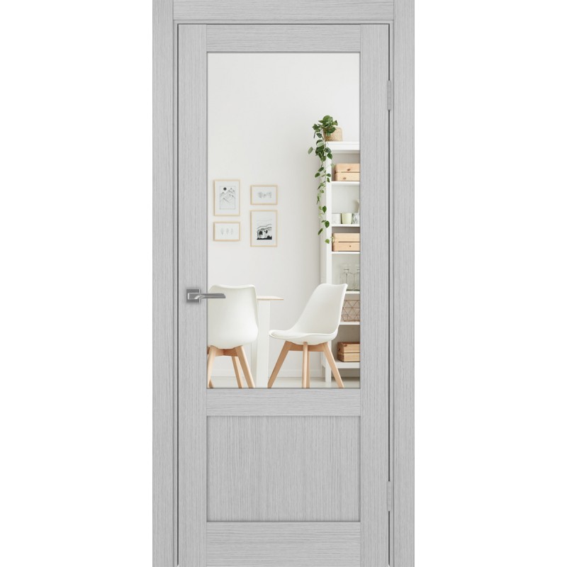 Межкомнатная дверь Турин 540ПФ.21, цвет дуб серый FL, заполнение Зеркало/Зеркало, размер 200*80 см.