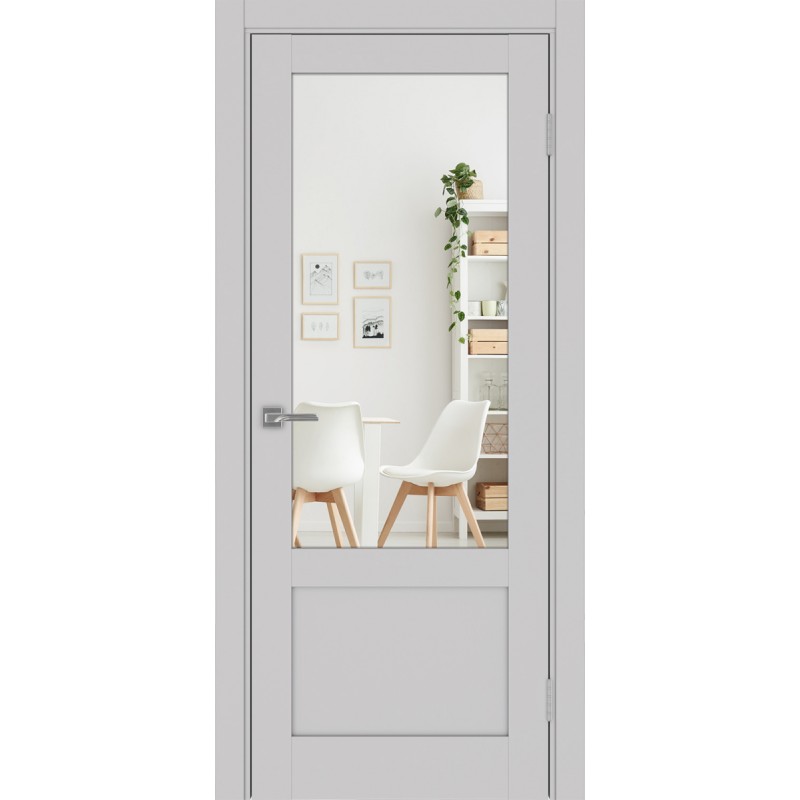 Межкомнатная дверь Турин 540ПФ.21, цвет пепельный, заполнение Зеркало/Зеркало, размер 200*80 см.