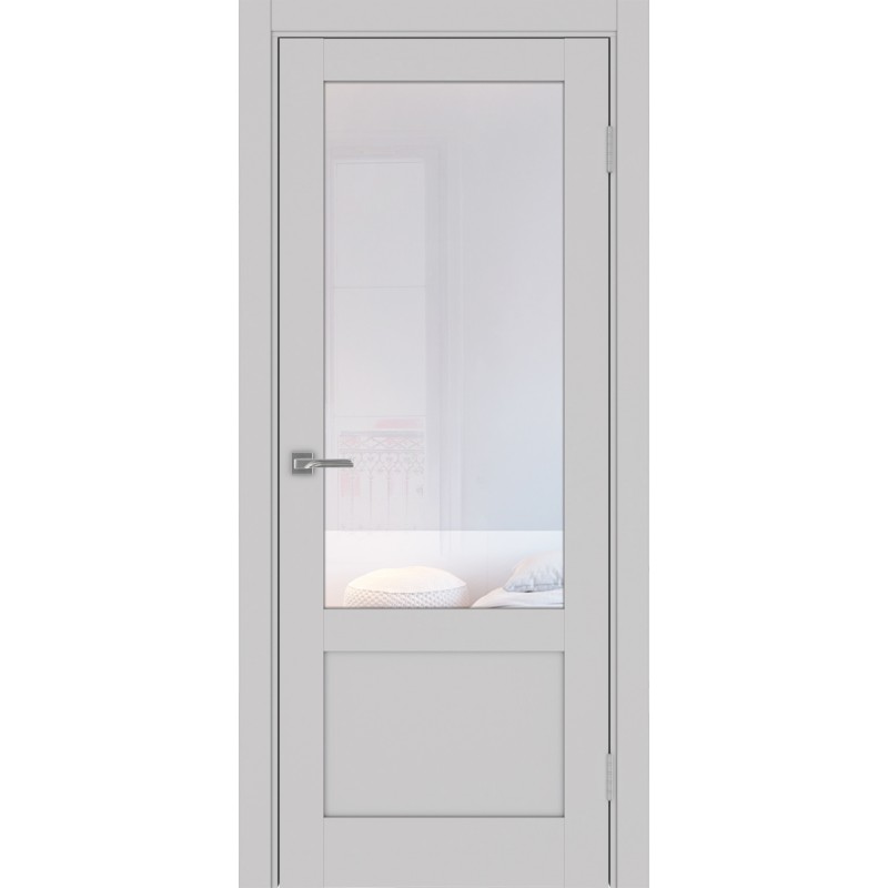 Межкомнатная дверь Турин 540ПФ.21, цвет пепельный, заполнение Прозрачное, размер 200*80 см.