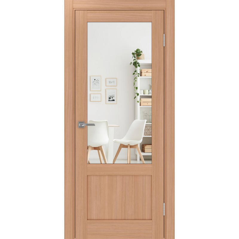 Межкомнатная дверь Турин 540ПФ.21, цвет ясень тёмный, заполнение Зеркало/Зеркало, размер 200*80 см.