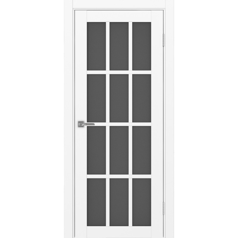 Межкомнатная дверь Турин 542.2222, цвет белый снежный, заполнение Графит матовое, размер 200*80 см.