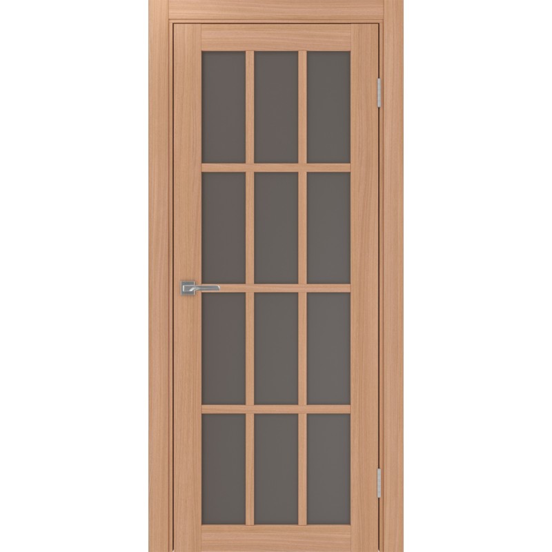 Межкомнатная дверь Турин 542.2222, цвет ясень тёмный, заполнение Бронза матовое, размер 200*80 см.