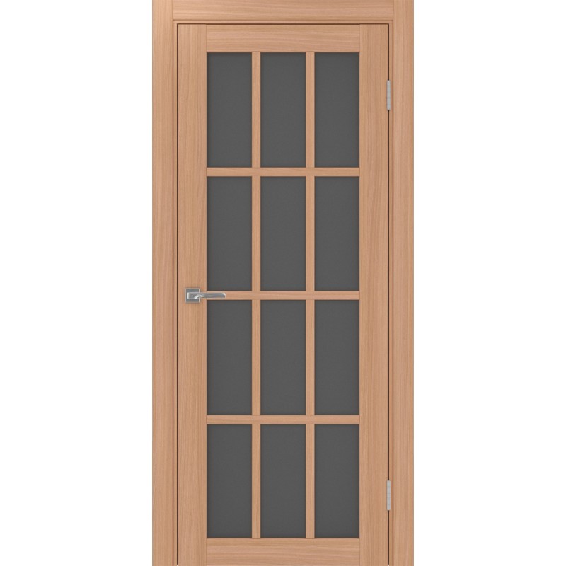 Межкомнатная дверь Турин 542.2222, цвет ясень тёмный, заполнение Графит матовое, размер 200*80 см.