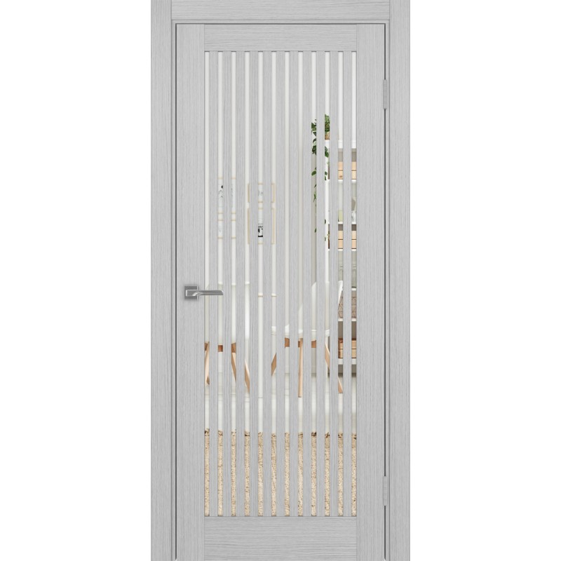 Межкомнатная дверь Турин 543.2, цвет дуб серый FL, заполнение Зеркало, размер 200*80 см.