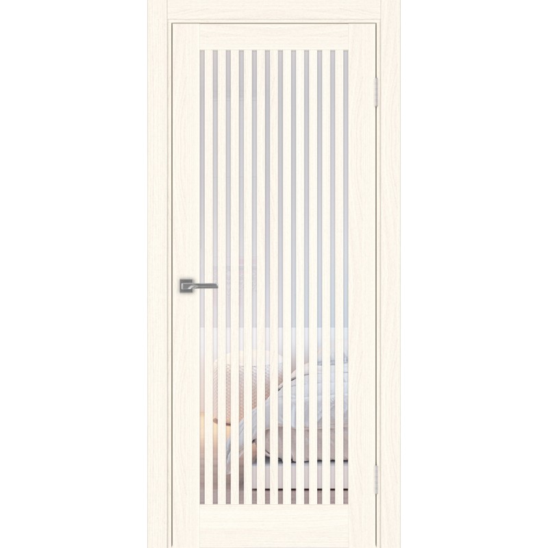 Межкомнатная дверь Турин 543.2, цвет ясень светлый, заполнение Прозрачное, размер 200*80 см.