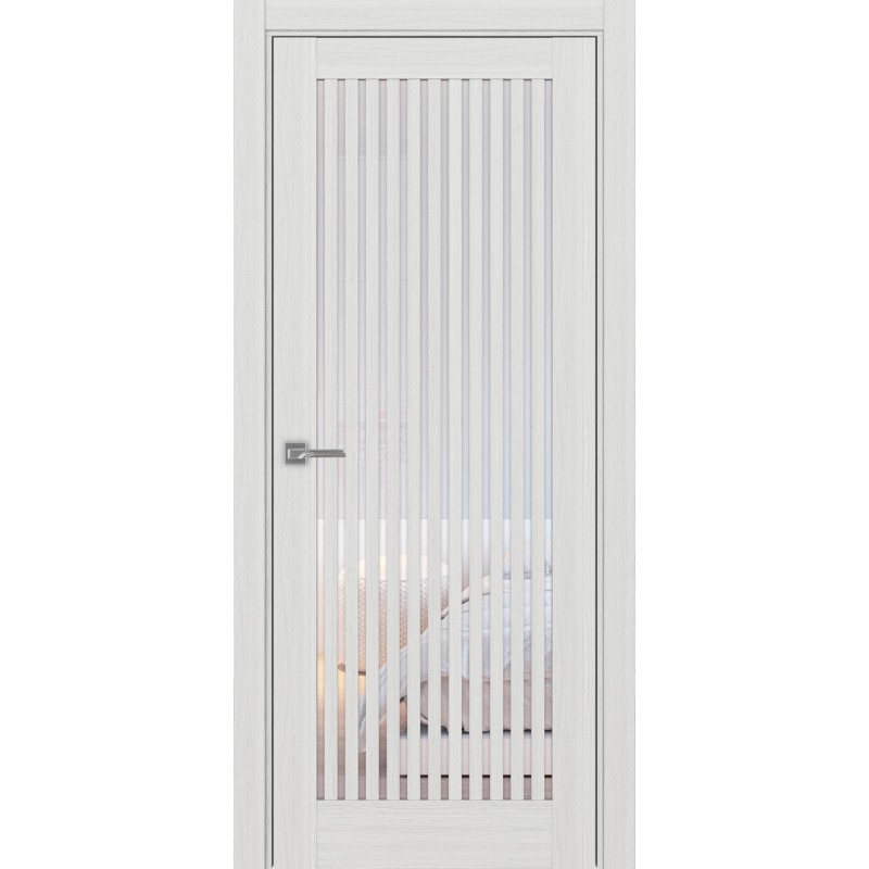 Межкомнатная дверь Турин 543.2, цвет ясень серебристый, заполнение Прозрачное, размер 200*80 см.