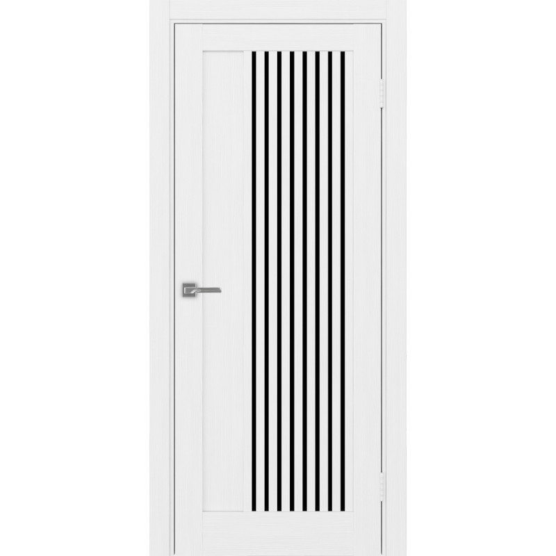 Межкомнатная дверь Турин 544.12, цвет белый лёд, заполнение LACчерный, размер 200*80 см.