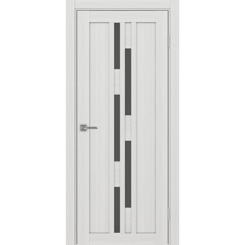 Межкомнатная дверь Турин 551.121, цвет ясень серебристый, заполнение Графит матовое, размер 200*80 см.