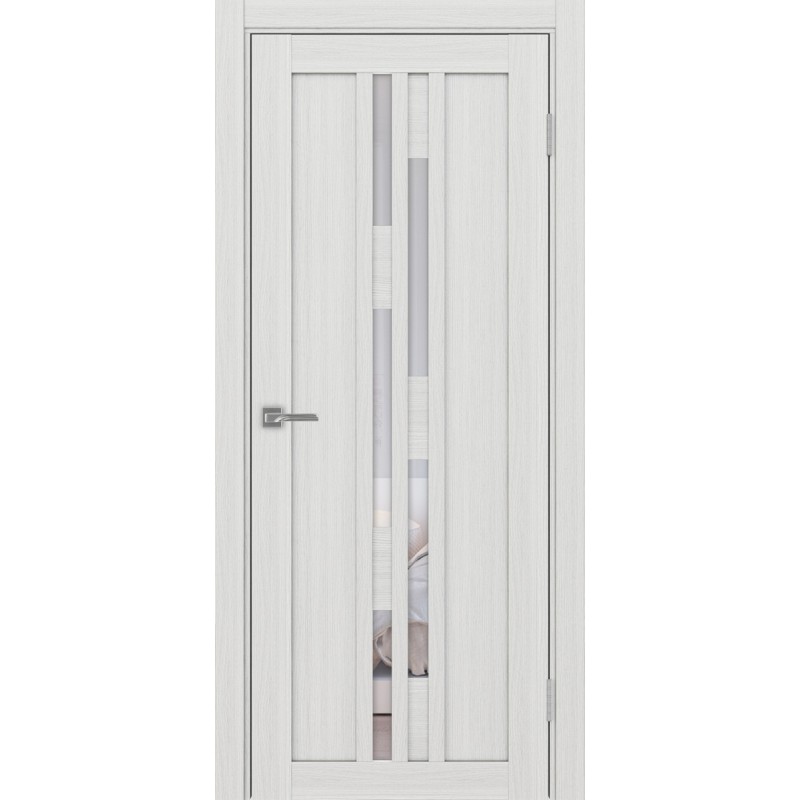 Межкомнатная дверь Турин 551.121, цвет ясень серебристый, заполнение Прозрачное, размер 200*80 см.