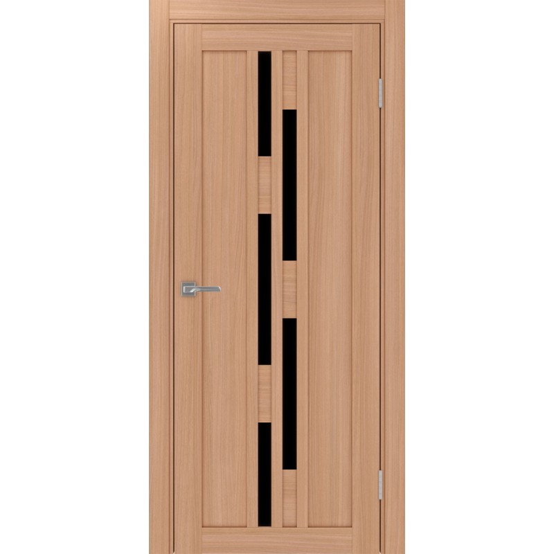 Межкомнатная дверь Турин 551.121, цвет ясень тёмный, заполнение LACчерный, размер 200*80 см.