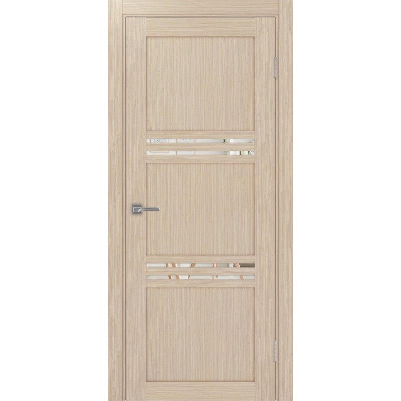 Межкомнатная дверь Турин 553.12, цвет Дуб беленый FL стекло Зеркало/Зеркало, размер 80*200 см.