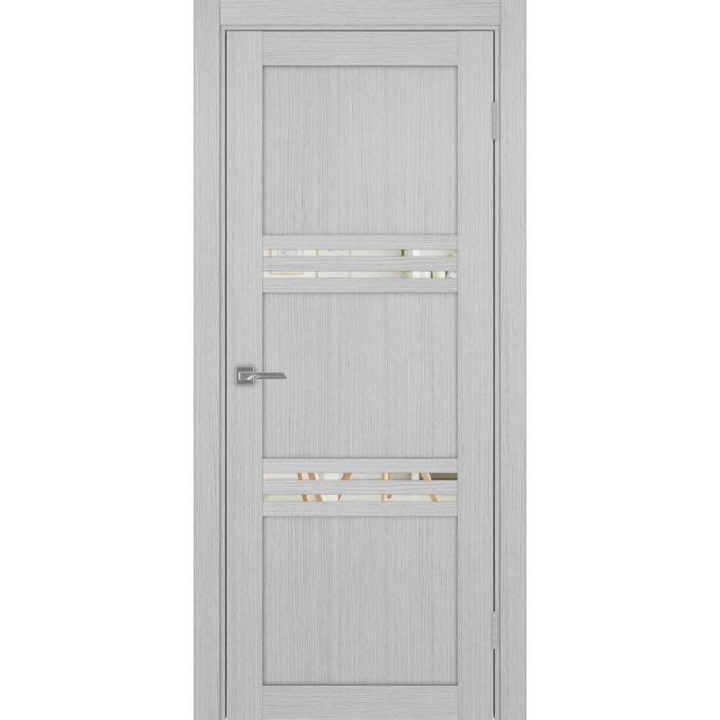 Межкомнатная дверь Турин 553.12, цвет Дуб Серый FL стекло Зеркало/Зеркало, размер 80*200 см.