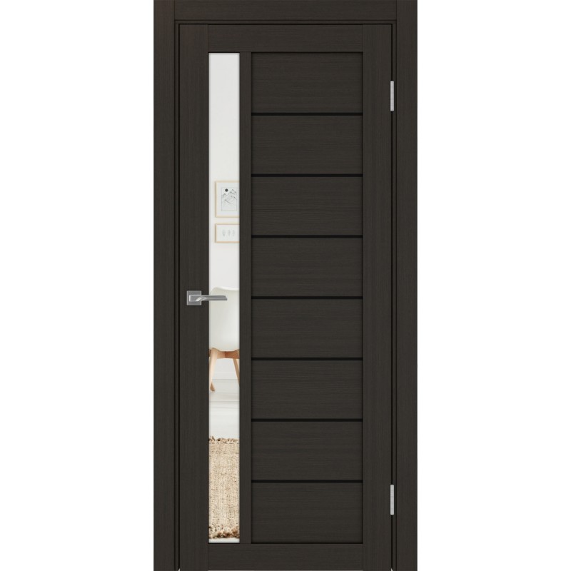 Межкомнатная дверь Турин 554.21 АПП молдинг SB, цвет венге FL, заполнение Зеркало, размер 200*80 см.