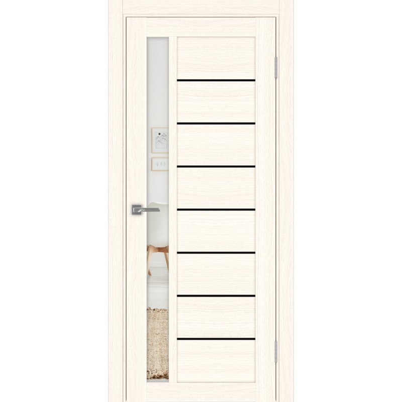 Межкомнатная дверь Турин 554.21 АПП молдинг SB, цвет ясень светлый, заполнение Зеркало, размер 200*80 см.