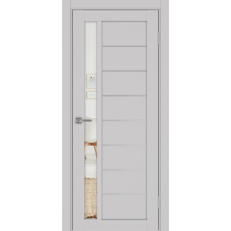 Межкомнатная дверь Турин 554.21 АПП молдинг SC, цвет пепельный, заполнение Зеркало, размер 200*80 см.