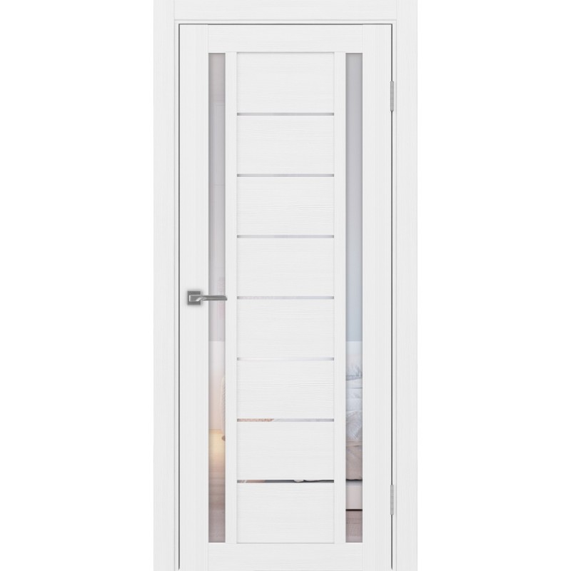 Межкомнатная дверь Турин 558.212, цвет белый лёд, заполнение Прозрачное, размер 200*80 см.