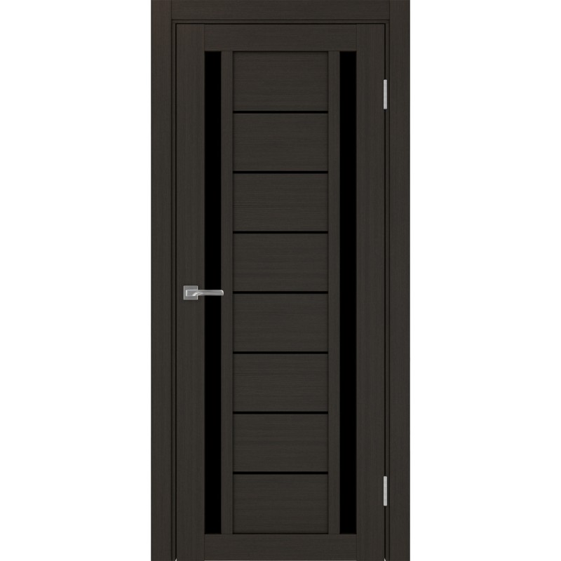 Межкомнатная дверь Турин 558.212, цвет венге FL, заполнение LACчерный, размер 200*80 см.