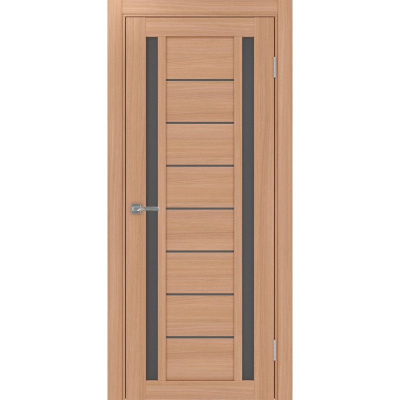 Межкомнатная дверь Турин 558.212, цвет ясень тёмный, заполнение Графит матовое, размер 200*80 см.