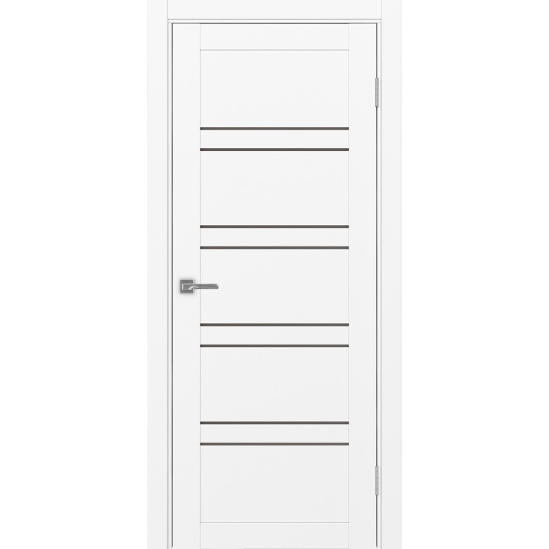 Межкомнатная дверь Турин 560.12, цвет белый снежный, заполнение Бронза матовое, размер 200*80 см.