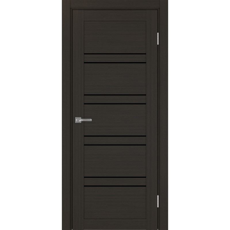 Межкомнатная дверь Турин 560.12, цвет венге FL, заполнение LACчерный, размер 200*80 см.