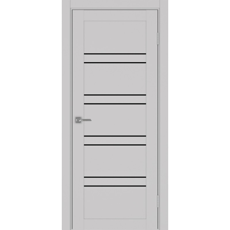 Межкомнатная дверь Турин 560.12, цвет пепельный, заполнение LACчерный, размер 200*80 см.
