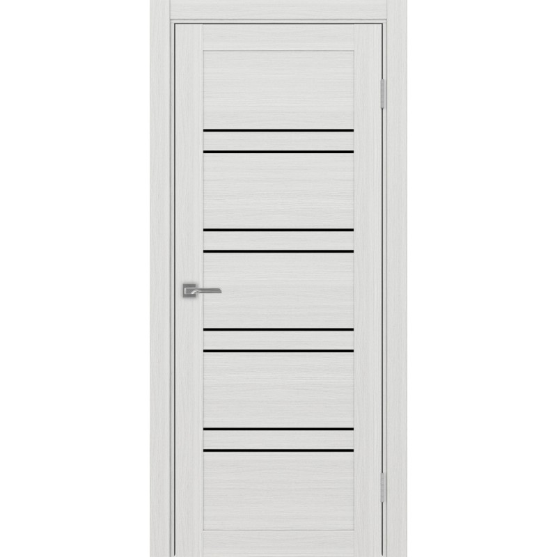 Межкомнатная дверь Турин 560.12, цвет ясень серебристый, заполнение LACчерный, размер 200*80 см.