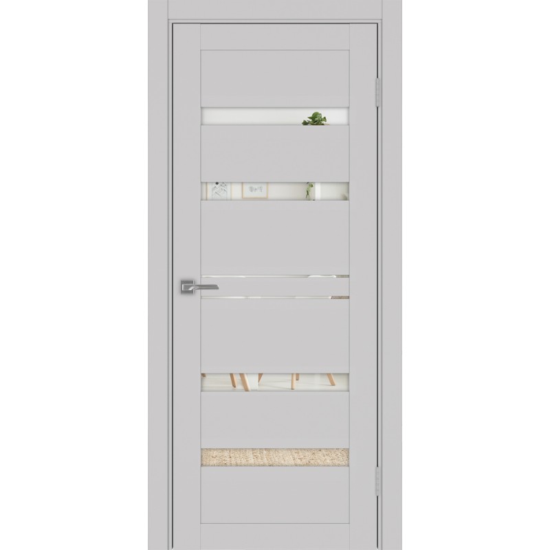 Межкомнатная дверь Турин 561.12, цвет пепельный, заполнение Зеркало, размер 200*80 см.