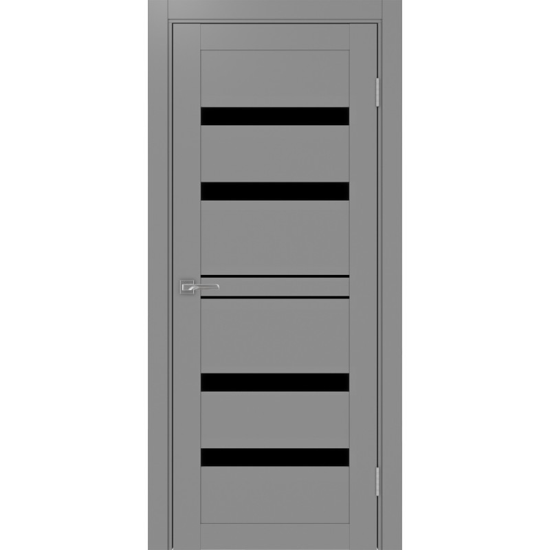Межкомнатная дверь Турин 561.12, цвет серый, заполнение LACчерный, размер 200*80 см.