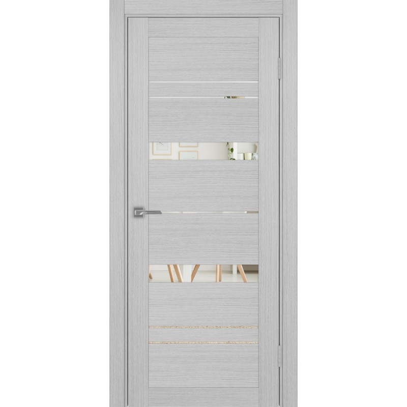 Межкомнатная дверь Турин 562.12, цвет дуб серый FL, заполнение Зеркало, размер 200*80 см.