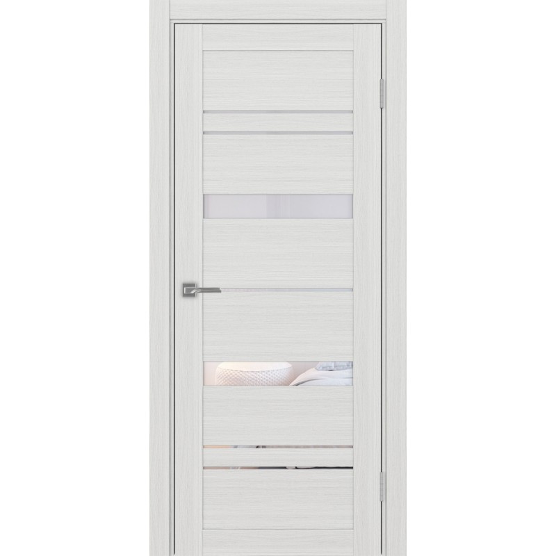 Межкомнатная дверь Турин 562.12, цвет ясень серебристый, заполнение Прозрачное, размер 200*80 см.