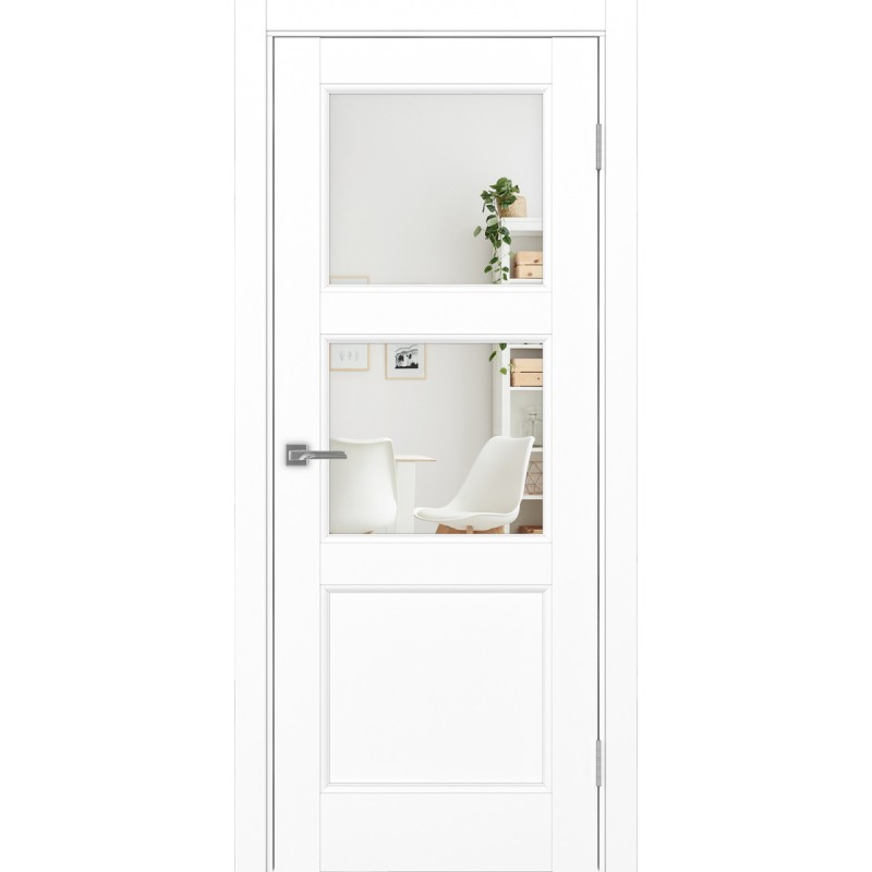 Межкомнатная дверь Турин Neo 530.221, цвет белый снежный, заполнение Зеркало/Зеркало, размер 200*80 см.