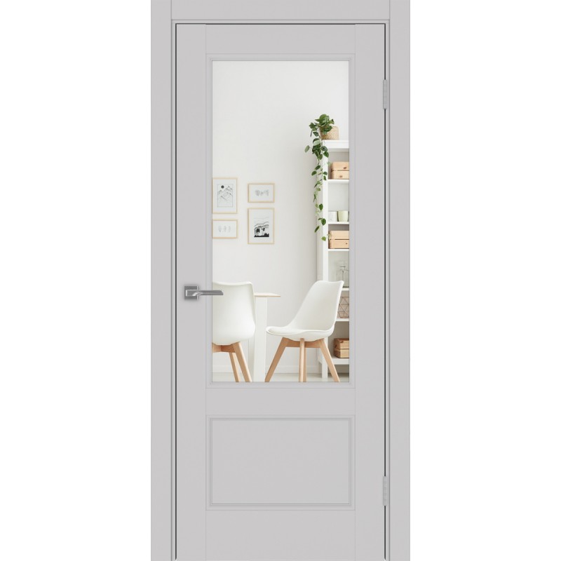 Межкомнатная дверь Турин Neo 540ПФ.21, цвет пепельный, заполнение Зеркало/Зеркало, размер 200*80 см.