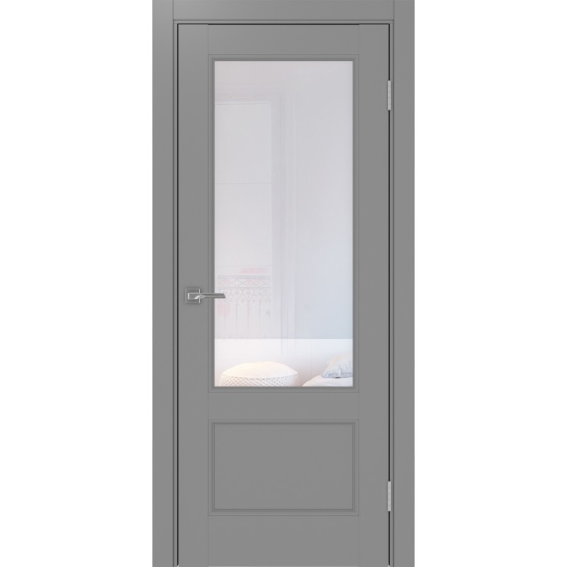 Межкомнатная дверь Турин Neo 540ПФ.21, цвет серый, заполнение Прозрачное, размер 200*80 см.