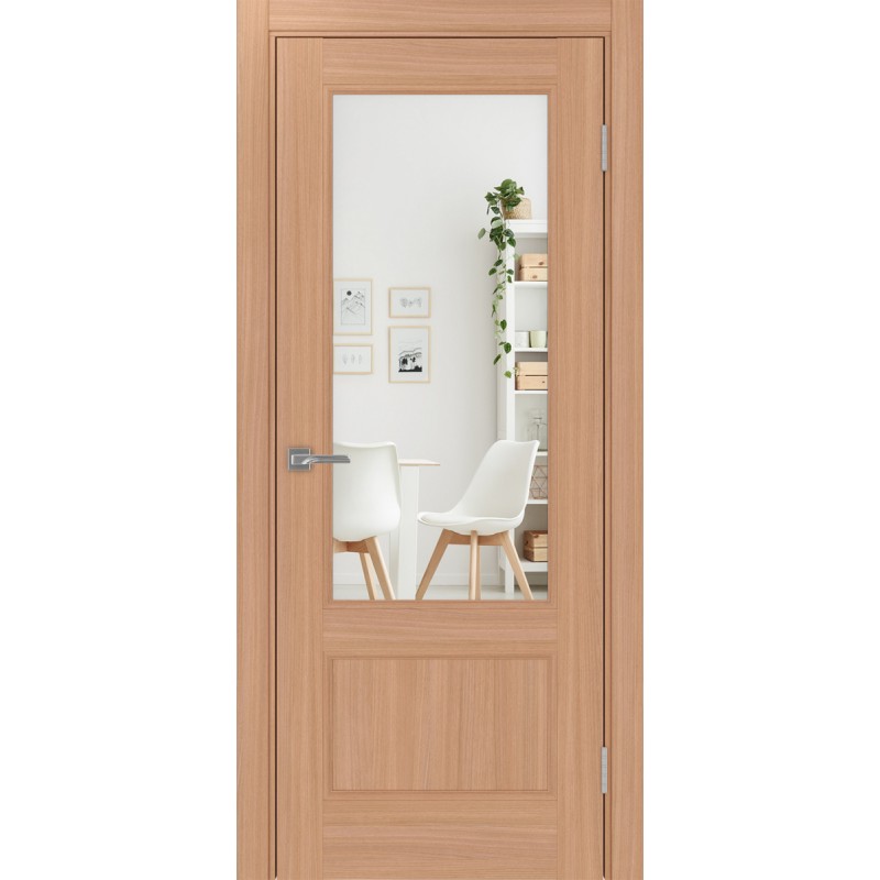 Межкомнатная дверь Турин Neo 540ПФ.21, цвет ясень тёмный, заполнение Зеркало/Зеркало, размер 200*80 см.