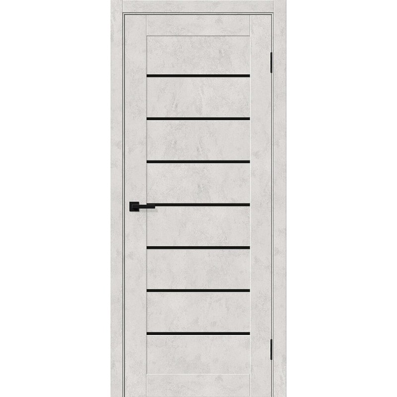 Межкомнатная дверь Браво-22 цвет Look Art, стекло Black Shine, покрытие Эко-шпон, размер 200*80 см.