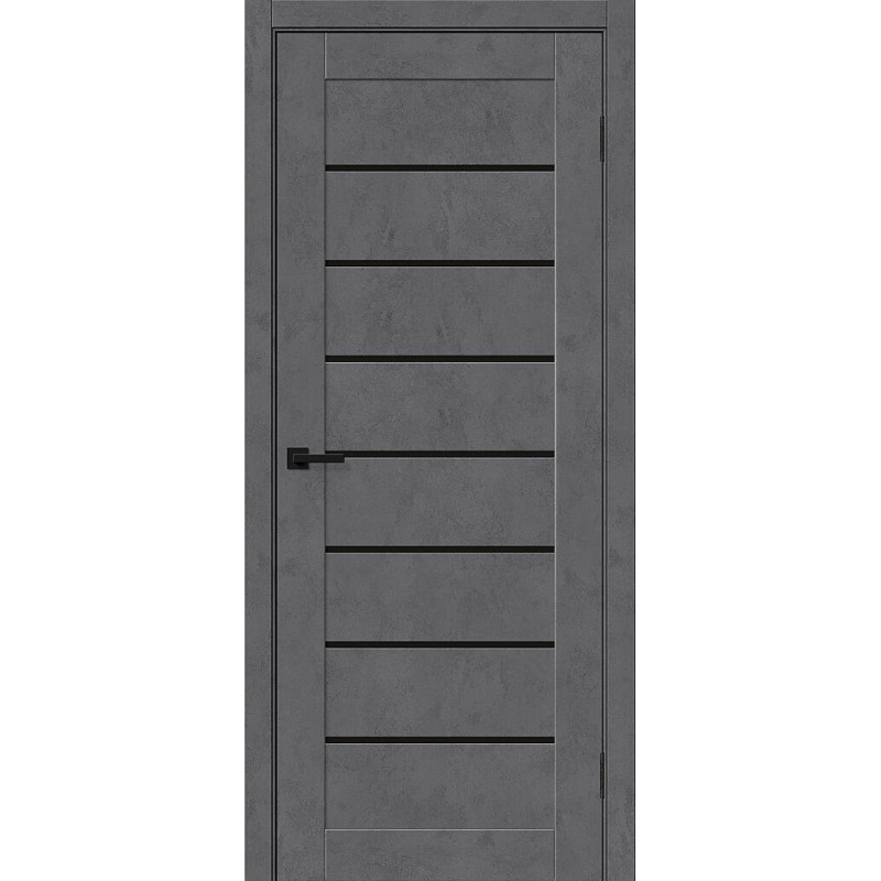 Межкомнатная дверь Браво-22 цвет Slate Art, стекло Black Shine, покрытие Эко-шпон, размер 200*80 см.