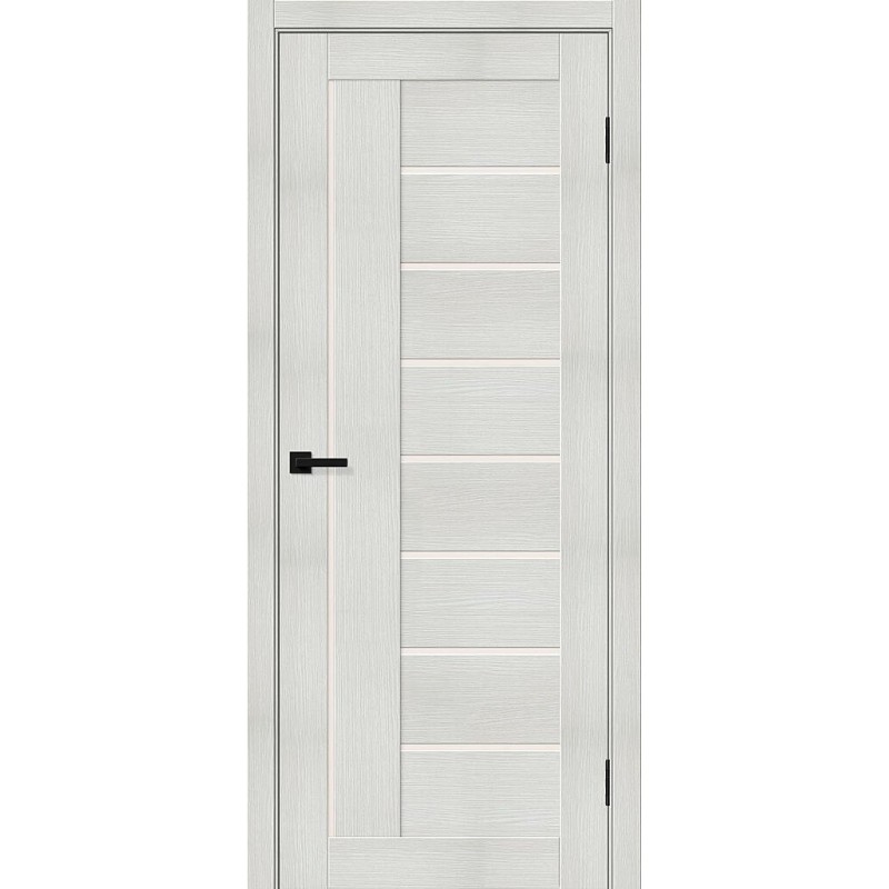 Межкомнатная дверь Браво-29 цвет Bianco Melinga, стекло Magic Fog, покрытие Эко-шпон, размер 200*80 см.