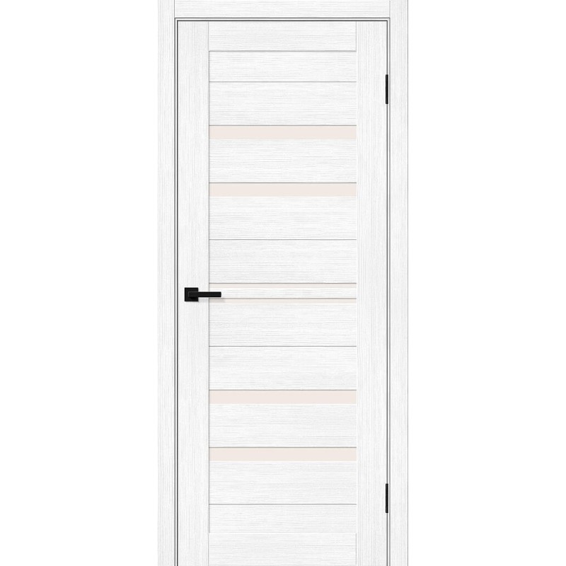 Межкомнатная дверь Браво-30 цвет Snow Melinga, стекло Magic Fog, покрытие Эко-шпон, размер 200*80 см.