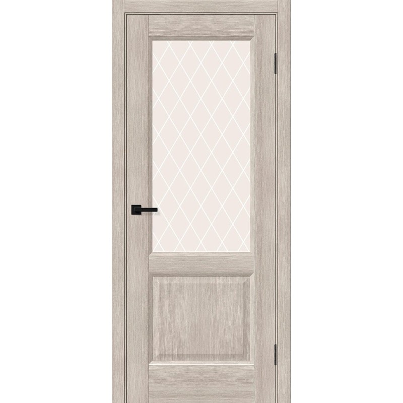 Межкомнатная дверь Неоклассик-33 цвет Cappuccino Melinga, стекло White Сrystal, покрытие Эко-шпон, размер 200*80 см.