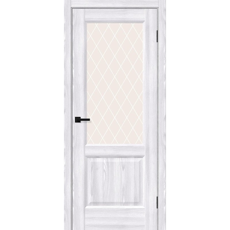 Межкомнатная дверь Неоклассик-33 цвет Riviera Ice, стекло White Сrystal, покрытие Эко-шпон, размер 200*80 см.