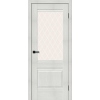 Прима-3 цвет Bianco Melinga, стекло White Сrystal, покрытие Эко-шпон, размер 200*80 см.