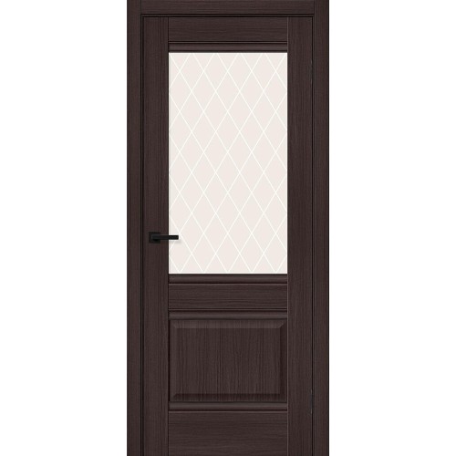 Прима-3 цвет Wenge Melinga, стекло White Сrystal, покрытие Эко-шпон, размер 200*80 см.