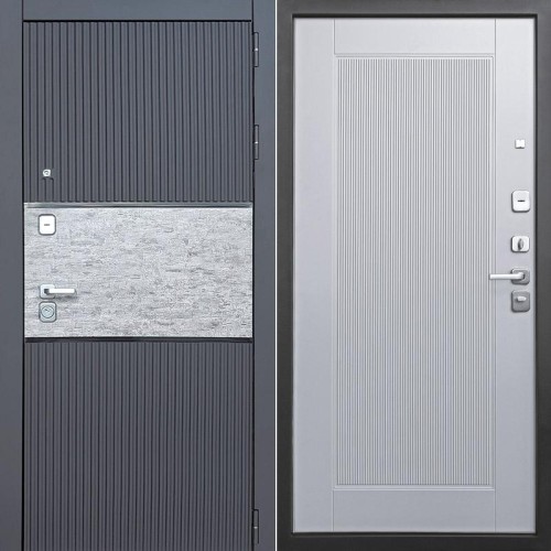 Флеш Черный софт/Светло-серый (гладкий матовый) 205*96 правая